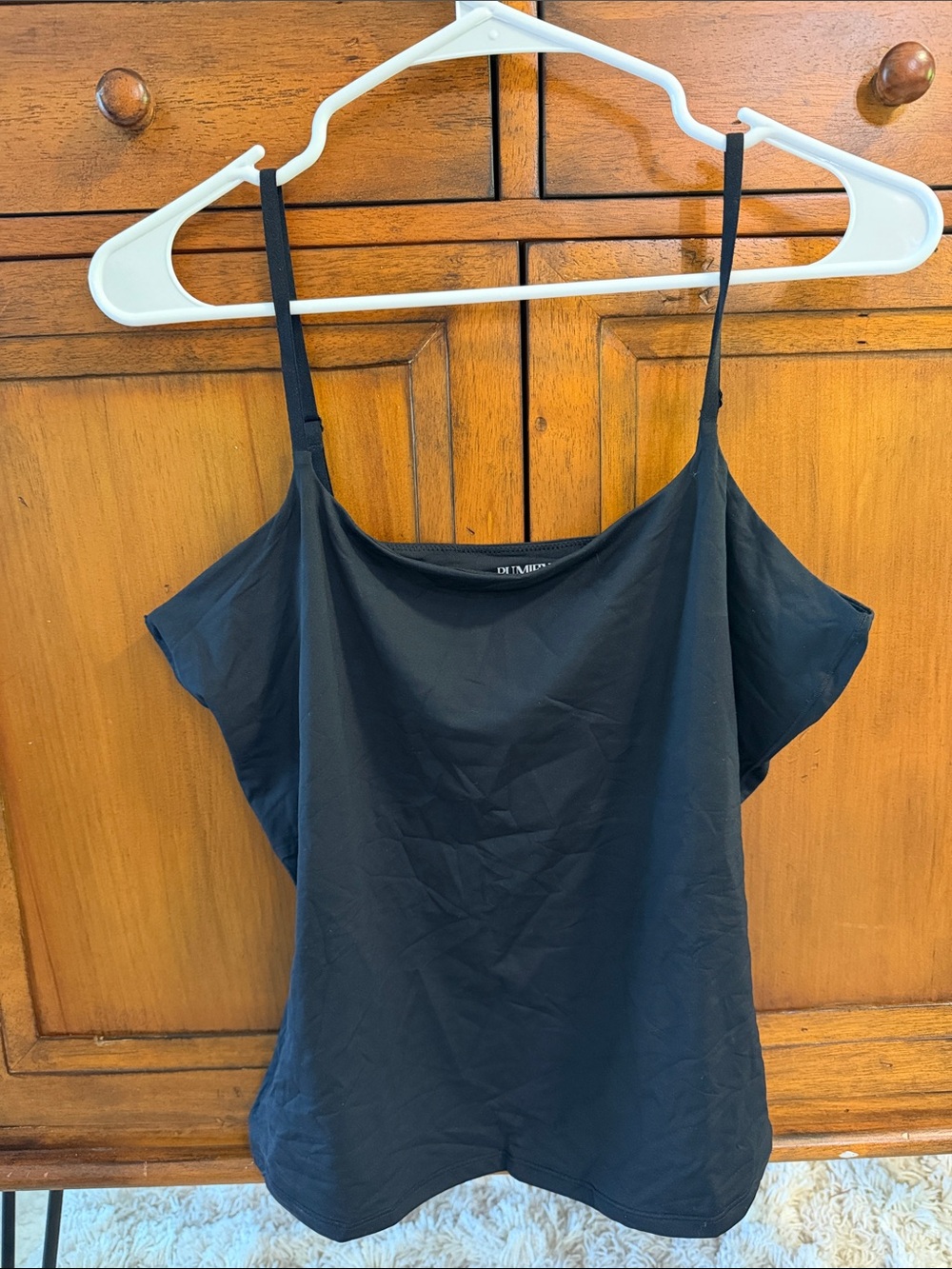 Women’s Black Adjustable Strap Cami - Sleek Everyday Layering